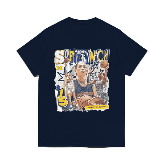 Michigan - NCAA Women's Basketball : Ashley Sofilkanich - Collage Comfort Colors T-Shirt-0