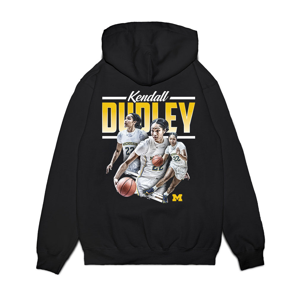 Michigan - NCAA Women's Basketball : Kendall Dudley - Collage Premium Hooded Sweatshirt-1
