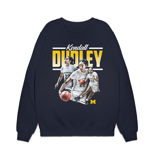Michigan - NCAA Women's Basketball : Kendall Dudley - Collage Premium Crewneck Sweatshirt-0