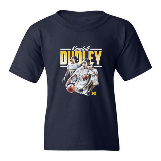 Michigan - NCAA Women's Basketball : Kendall Dudley - Collage Youth T-Shirt-0