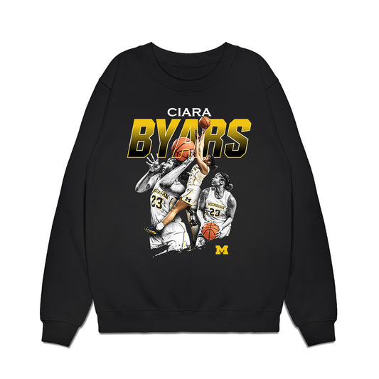 Michigan - NCAA Women's Basketball : Ciara Byars - Collage Premium Crewneck Sweatshirt-0
