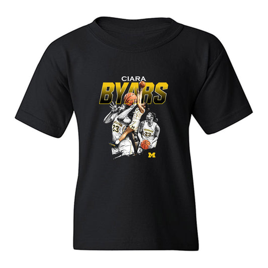 Michigan - NCAA Women's Basketball : Ciara Byars - Collage Youth T-Shirt-0