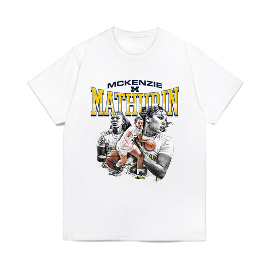 Michigan - NCAA Women's Basketball : McKenzie Mathurin - Collage Comfort Colors T-Shirt-0