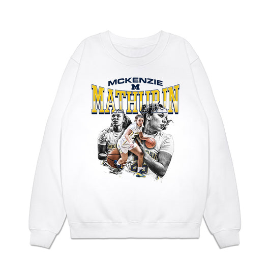 Michigan - NCAA Women's Basketball : McKenzie Mathurin - Collage Premium Crewneck Sweatshirt-0