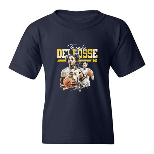 Michigan - NCAA Women's Basketball : Te'Yala Delfosse - Collage Youth T-Shirt-0