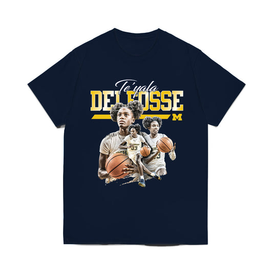 Michigan - NCAA Women's Basketball : Te'Yala Delfosse - Collage Comfort Colors T-Shirt-0