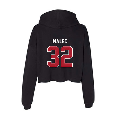 Barry - NCAA Men's Soccer : Agustin Malec - Classic Shersey Women's Crop Fleece Hooded Sweatshirt-1