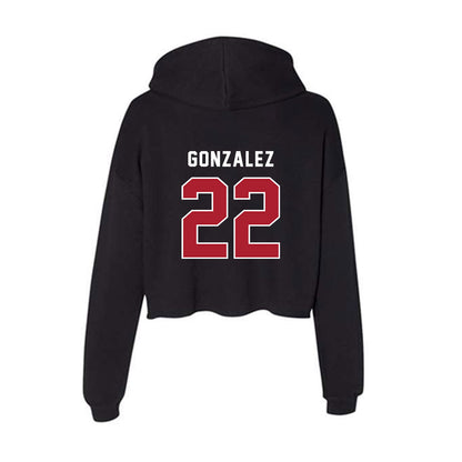Barry - NCAA Men's Volleyball : Julian Gonzalez - Classic Shersey Women's Crop Fleece Hooded Sweatshirt-1