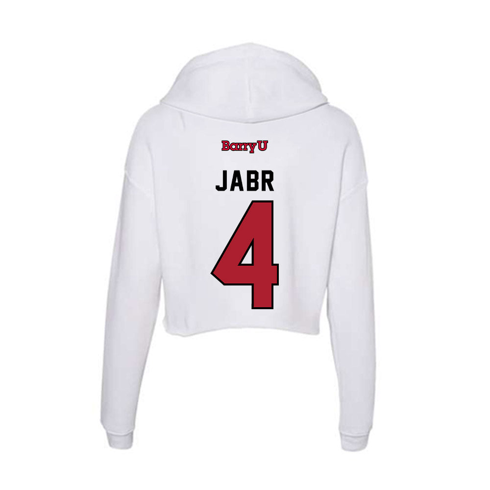 Barry - NCAA Men's Volleyball : Zachary Jabr - Classic Shersey Women's Crop Fleece Hooded Sweatshirt-1