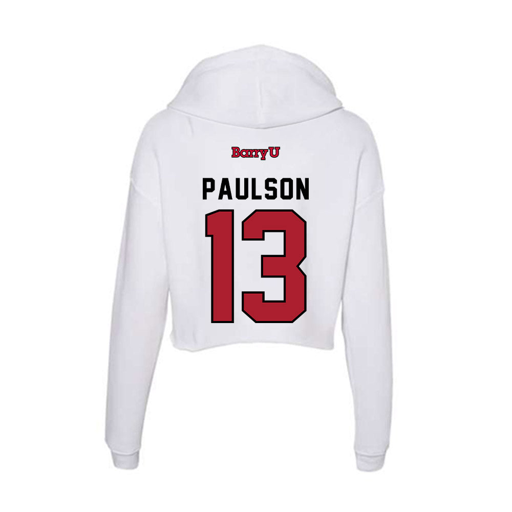 Barry - NCAA Women's Soccer : Jillian Paulson - Classic Shersey Women's Crop Fleece Hooded Sweatshirt-1