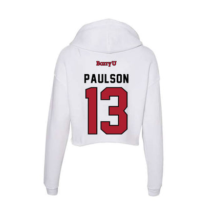 Barry - NCAA Women's Soccer : Jillian Paulson - Classic Shersey Women's Crop Fleece Hooded Sweatshirt-1