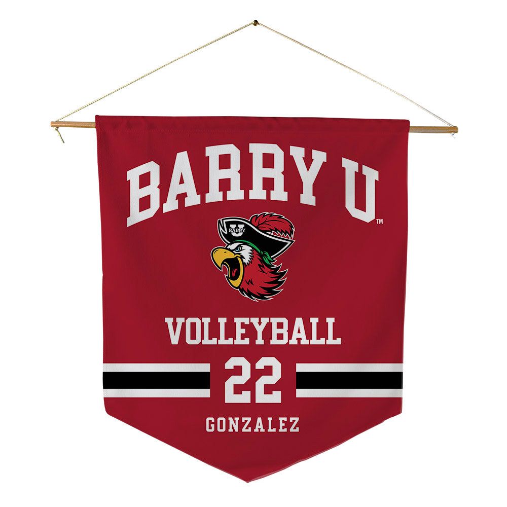 Barry - NCAA Men's Volleyball : Julian Gonzalez - Pennant - 18" x 21"-0