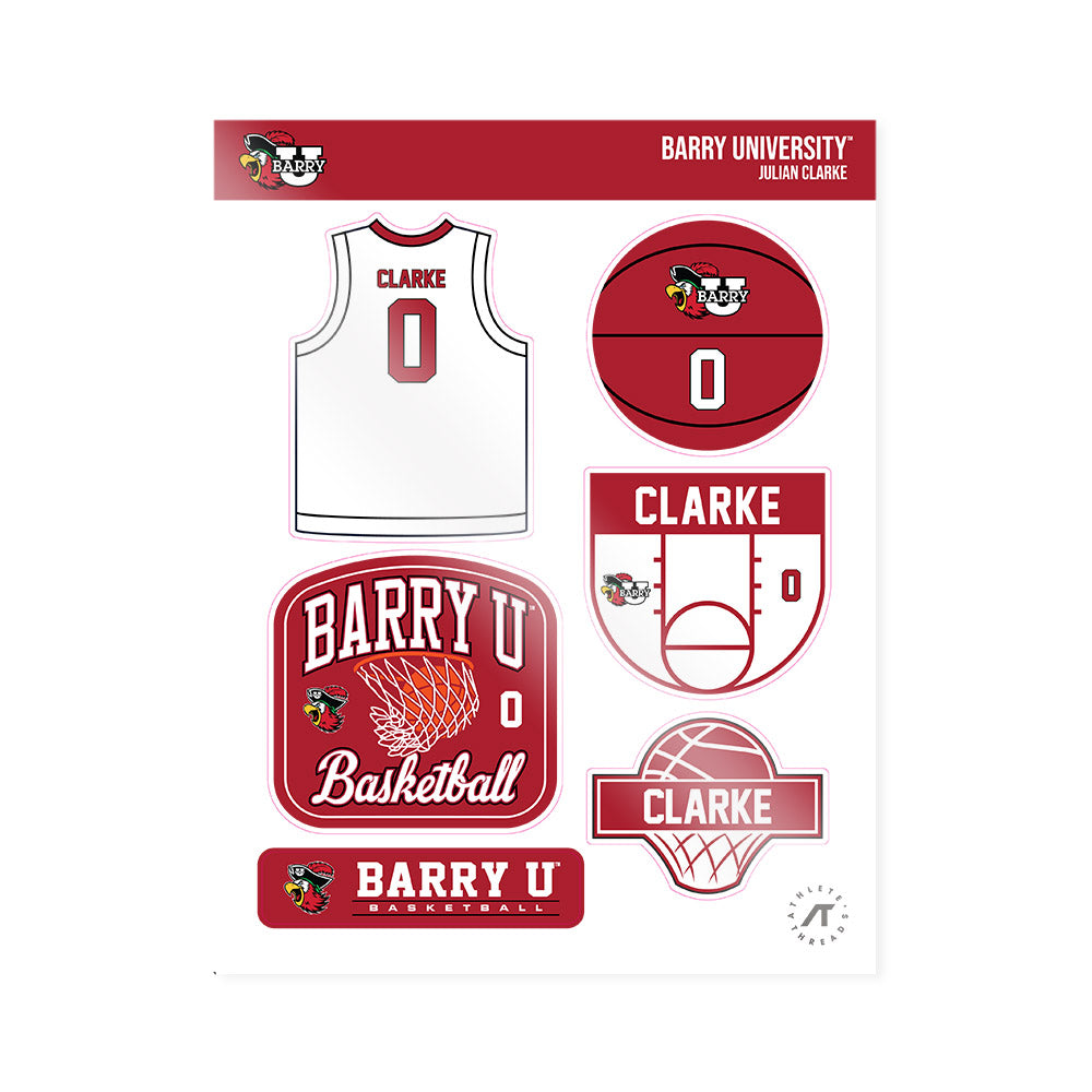 Barry - NCAA Men's Basketball : Julian Clarke - Sticker Sheet-0