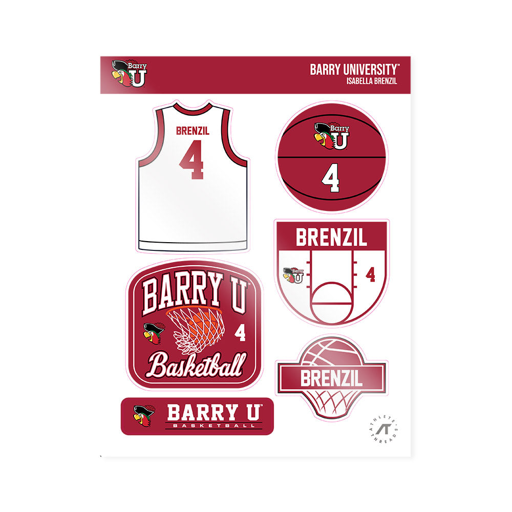 Barry - NCAA Women's Basketball : Isabella Brenzil - Sticker Sheet-0