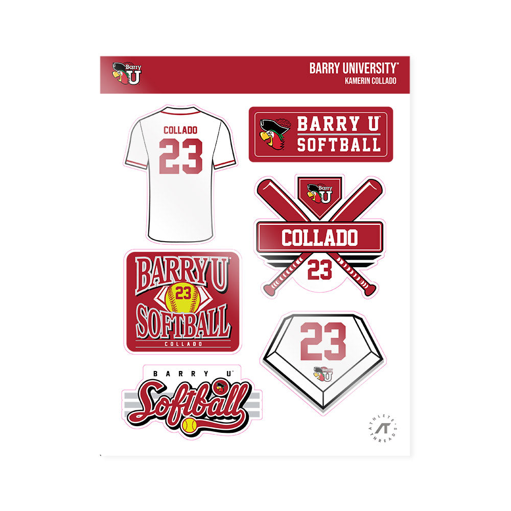 Barry - NCAA Softball : Kamerin Collado - Sticker Sheet-0