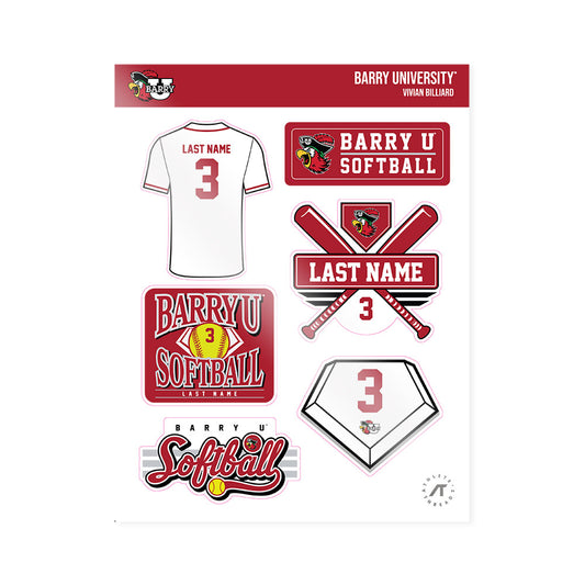Barry - NCAA Softball : Vivian Billiard - Sticker Sheet-0