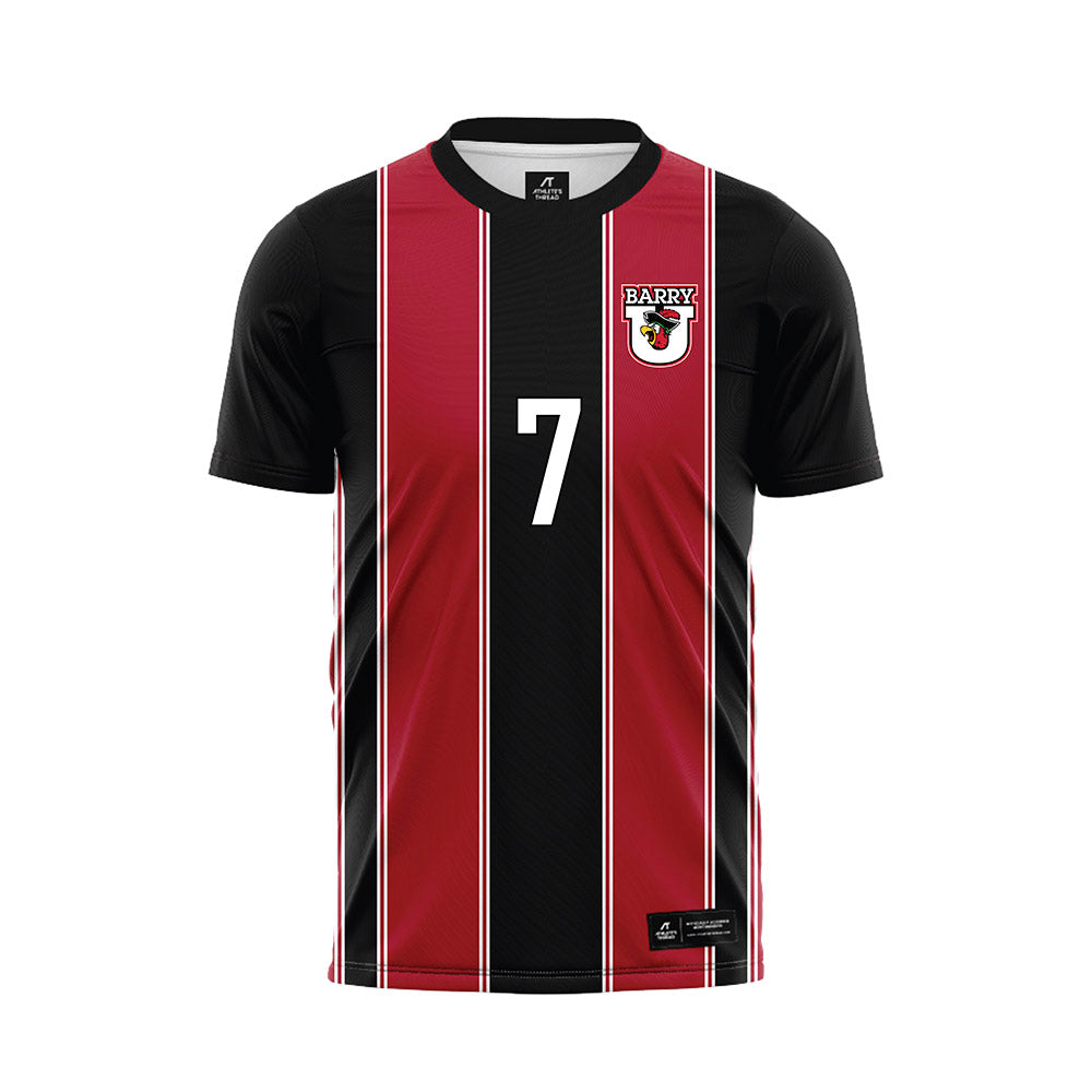 Barry - NCAA Men's Soccer : Zeljko Stanojevic - Black Soccer Jersey-0