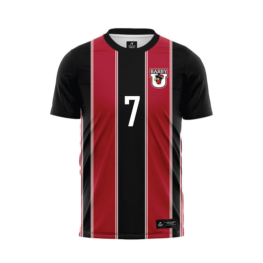 Barry - NCAA Men's Soccer : Zeljko Stanojevic - Black Soccer Jersey-0