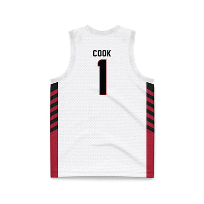 Barry - NCAA Women's Basketball : Jamir Cook - White Basketball Jersey-1