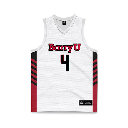 Barry - NCAA Women's Basketball : Isabella Brenzil - White Basketball Jersey-0