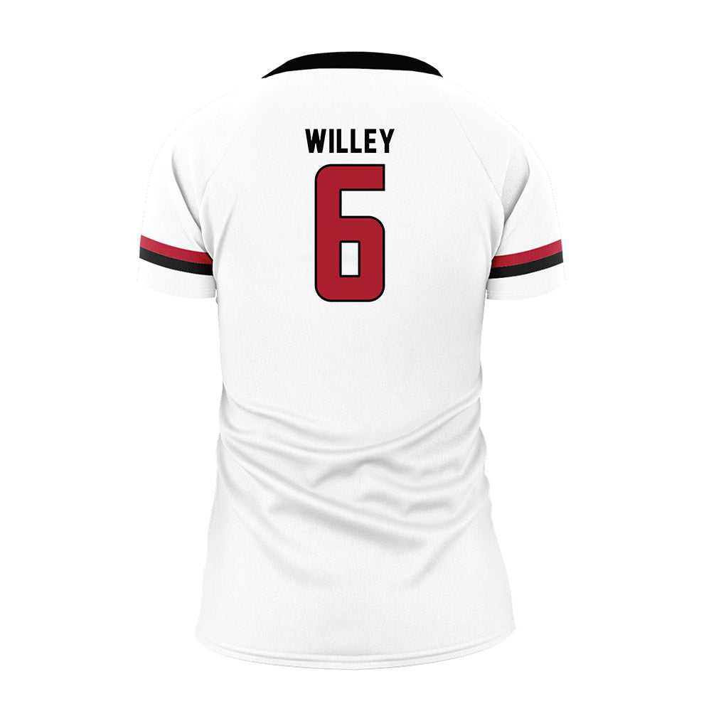 Barry - NCAA Women's Volleyball : Sarah Willey - White Volleyball Jersey-1