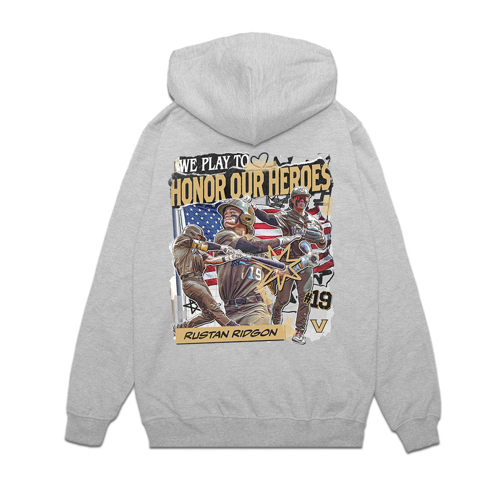 Vanderbilt - NCAA Baseball : Rustan Rigdon - Heroes Premium Hooded Sweatshirt-1