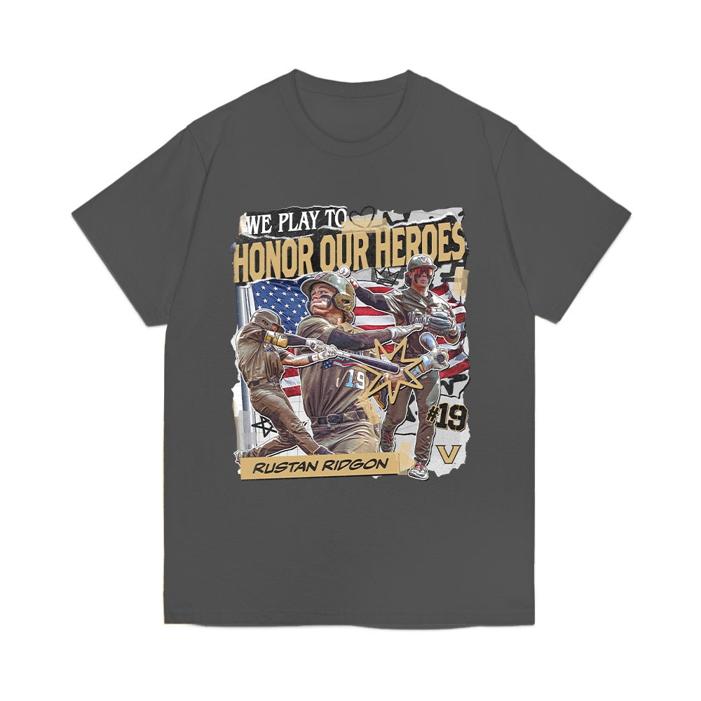 Vanderbilt - NCAA Baseball : Rustan Rigdon - Heroes Comfort Colors T-Shirt-0