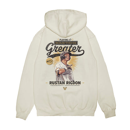 Vanderbilt - NCAA Baseball : Rustan Rigdon - Playing for Something Greater Premium Hooded Sweatshirt-1