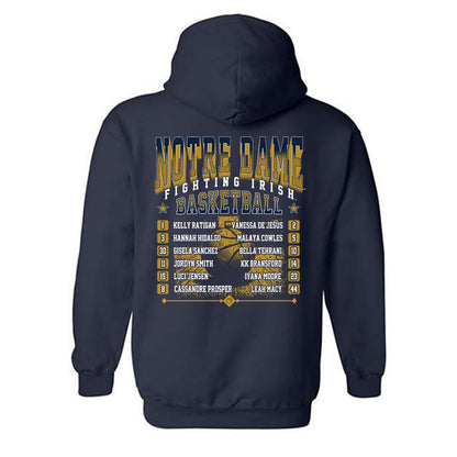 Notre Dame - NCAA Women's Basketball : - Roster Tee Hooded Sweatshirt-1