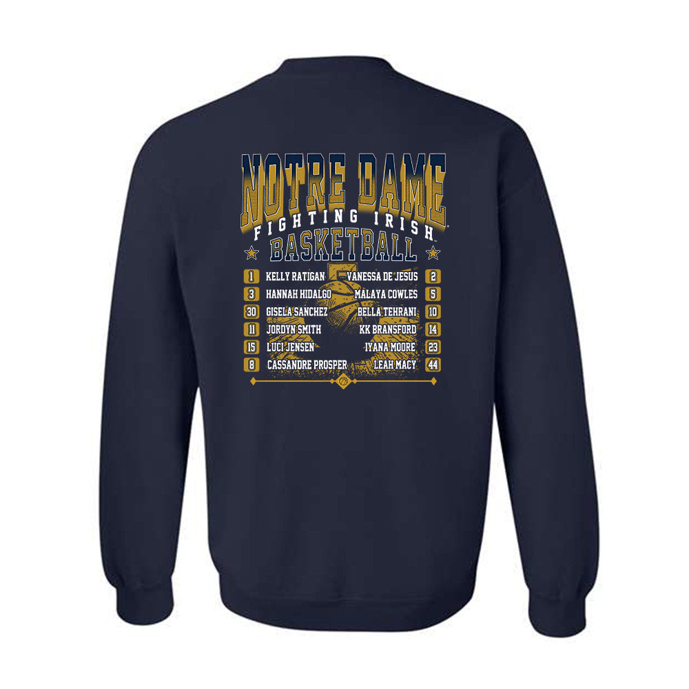 Notre Dame - NCAA Women's Basketball : - Roster Tee Crewneck Sweatshirt-1