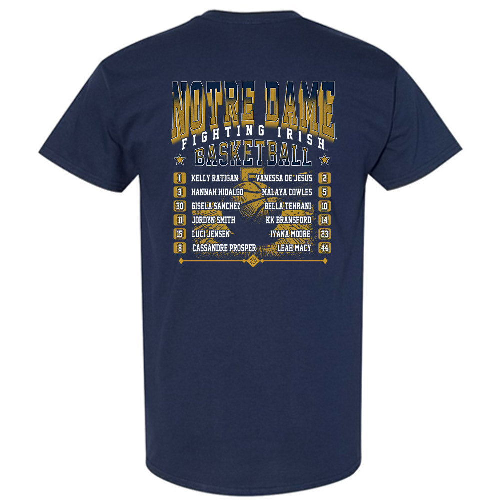Notre Dame - NCAA Women's Basketball : - Roster Tee T-Shirt-1