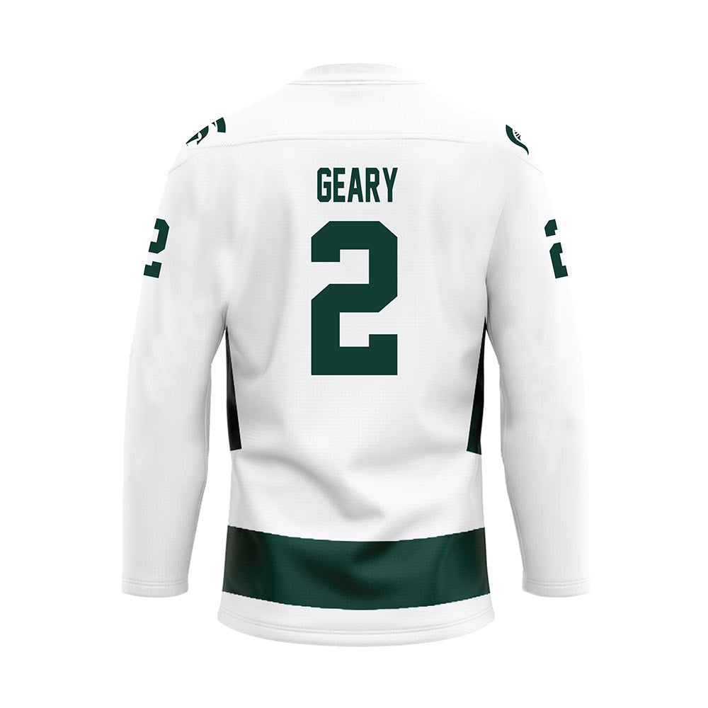 Michigan State - NCAA Men's Ice Hockey : Patrick Geary - White Hockey Jersey-1