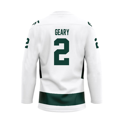 Michigan State - NCAA Men's Ice Hockey : Patrick Geary - White Hockey Jersey-1