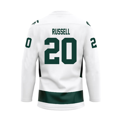 Michigan State - NCAA Men's Ice Hockey : Daniel Russell - White Hockey Jersey-1