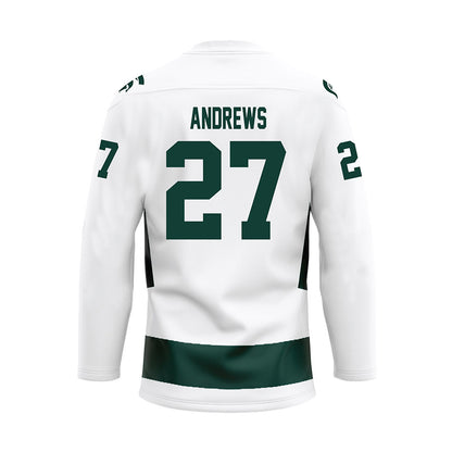 Michigan State - NCAA Men's Ice Hockey : Nicklas Andrews - White Hockey Jersey-1