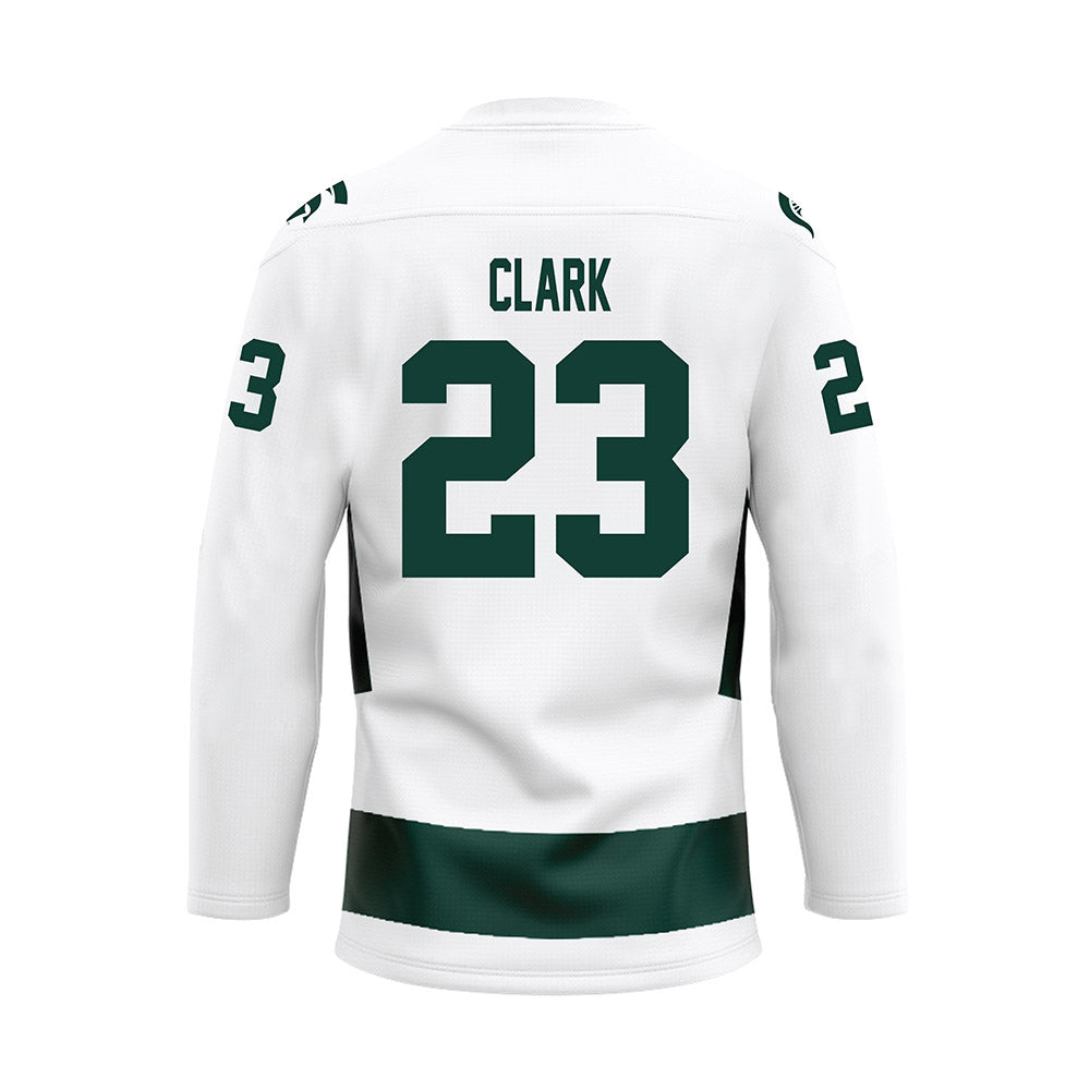 Michigan State - NCAA Men's Ice Hockey : Jimmy Clark - White Hockey Jersey-1