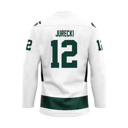 Michigan State - NCAA Men's Ice Hockey : Griffin Jurecki - White Hockey Jersey-1