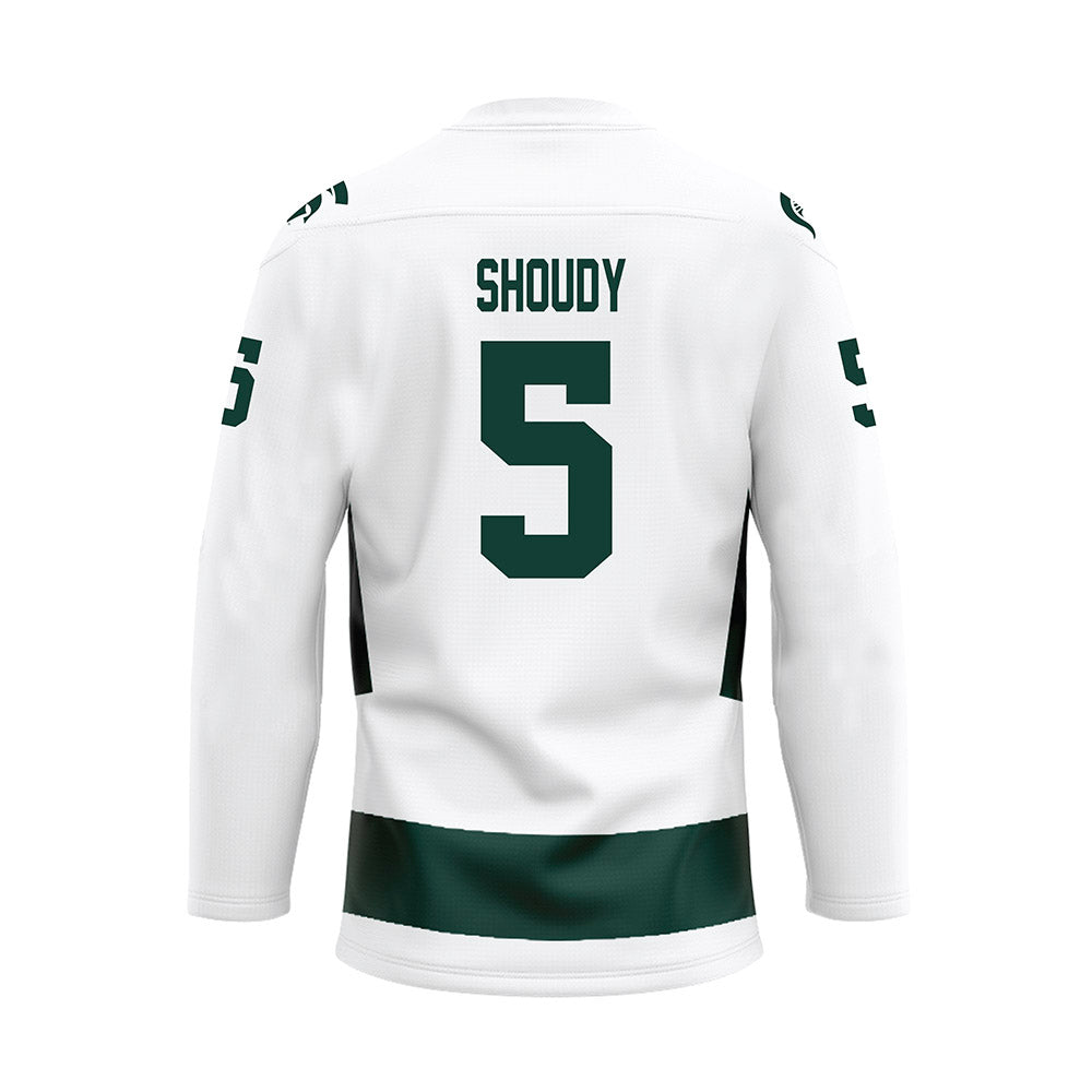 Michigan State - NCAA Men's Ice Hockey : Travis Shoudy - White Hockey Jersey-1