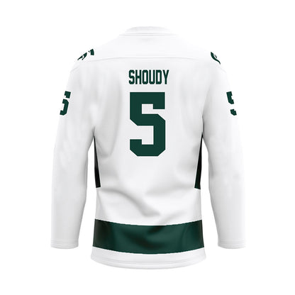 Michigan State - NCAA Men's Ice Hockey : Travis Shoudy - White Hockey Jersey-1