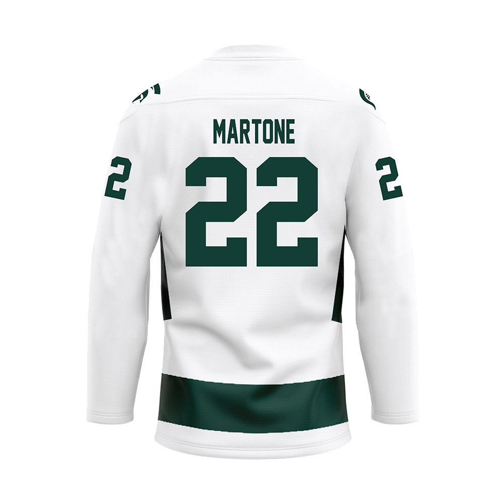 Michigan State - NCAA Men's Ice Hockey : Porter Martone - White Hockey Jersey-1