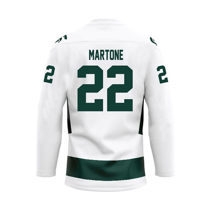 Michigan State - NCAA Men's Ice Hockey : Porter Martone - White Hockey Jersey-1