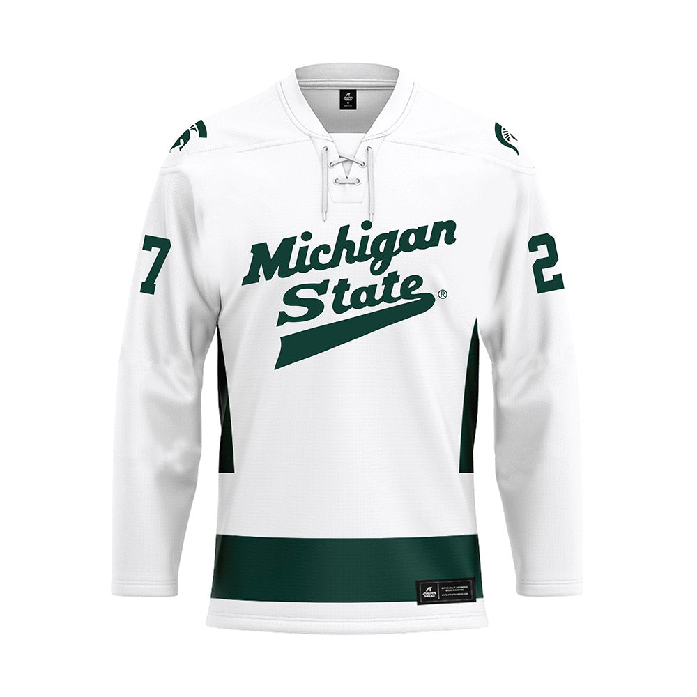 Michigan State - NCAA Men's Ice Hockey : Nicklas Andrews - White Hockey Jersey-0