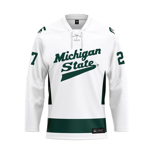 Michigan State - NCAA Men's Ice Hockey : Nicklas Andrews - White Hockey Jersey-0