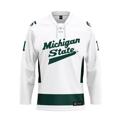 Michigan State - NCAA Men's Ice Hockey : Trey Augustine - White Hockey Jersey-0