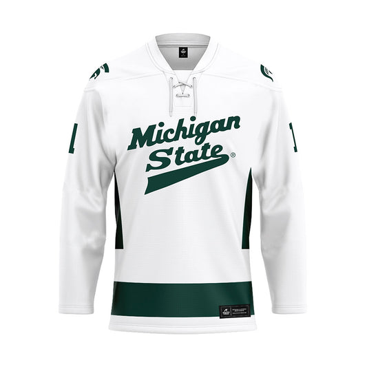 Michigan State - NCAA Men's Ice Hockey : Trey Augustine - White Hockey Jersey-0