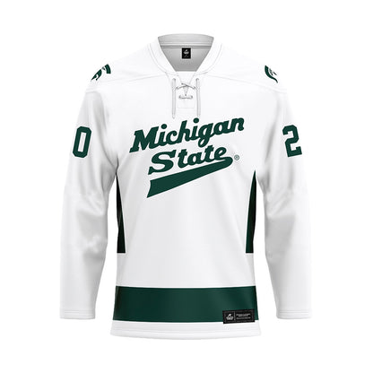 Michigan State - NCAA Men's Ice Hockey : Daniel Russell - White Hockey Jersey-0
