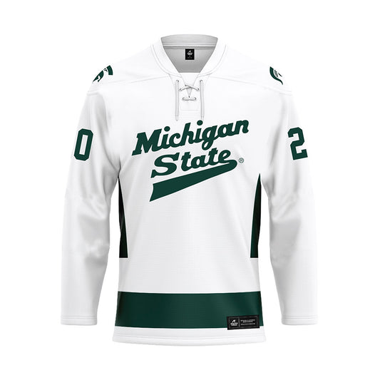 Michigan State - NCAA Men's Ice Hockey : Daniel Russell - White Hockey Jersey-0