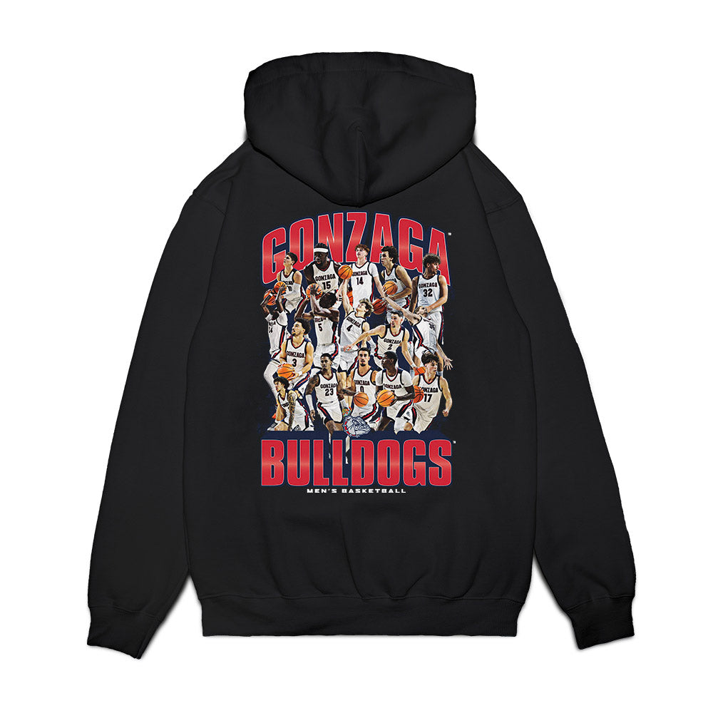 Gonzaga - NCAA Men's Basketball : - Team Collage Premium Hooded Sweatshirt-1