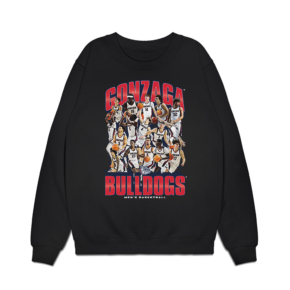 Gonzaga - NCAA Men's Basketball : - Team Collage Premium Crewneck Sweatshirt-0