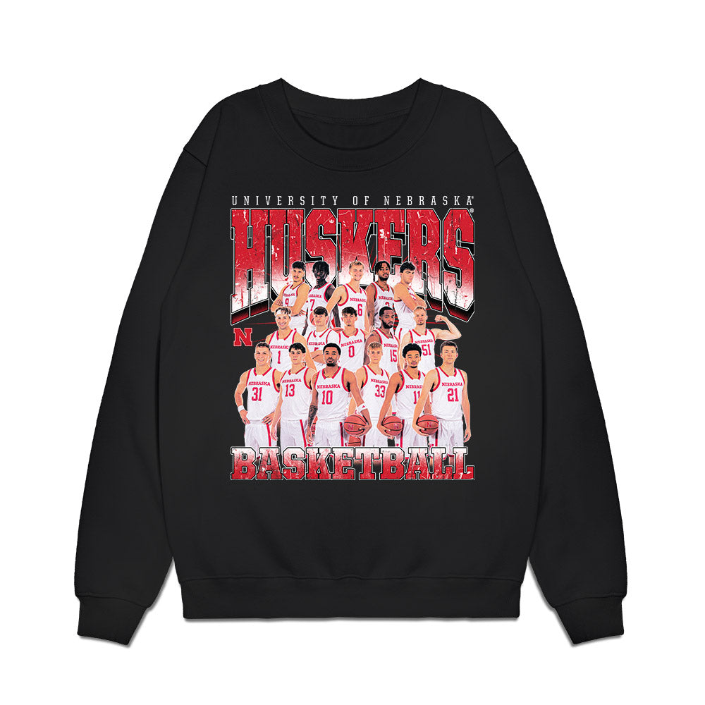 Nebraska - NCAA Men's Basketball : - Team Collage Premium Crewneck Sweatshirt-0